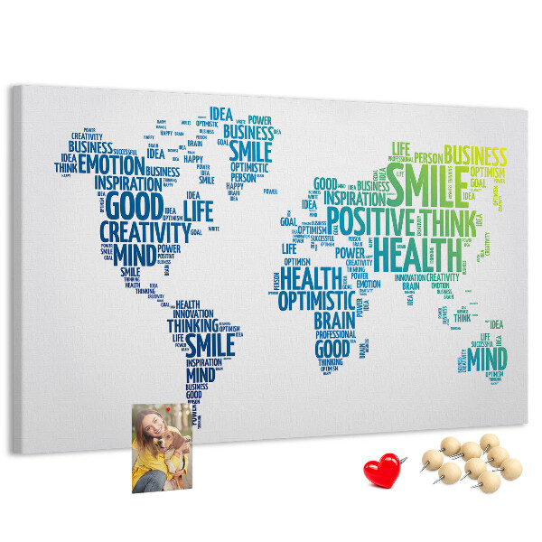 Cork board Kind words map