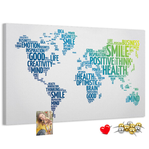 Cork board Kind words map