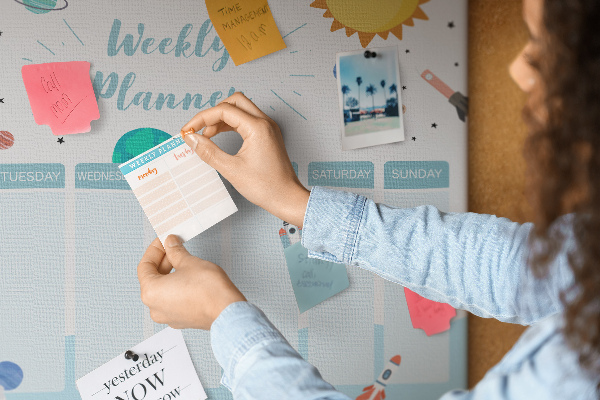 Cork board Full week planner