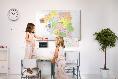 Cork display board Map of Poland