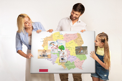 Cork display board Map of Poland