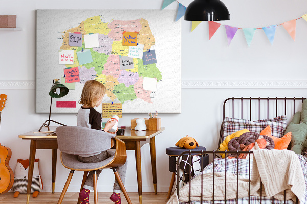 Cork display board Map of Poland