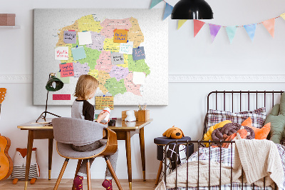 Cork display board Map of Poland