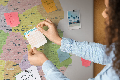 Cork display board Map of Poland