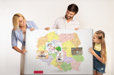 Cork display board Map of Poland