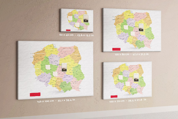 Cork display board Map of Poland