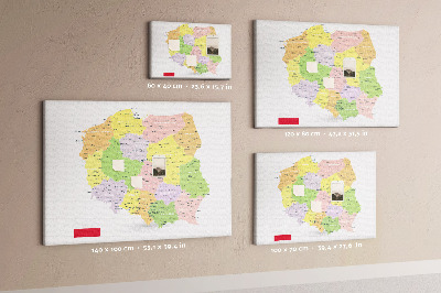 Cork display board Map of Poland