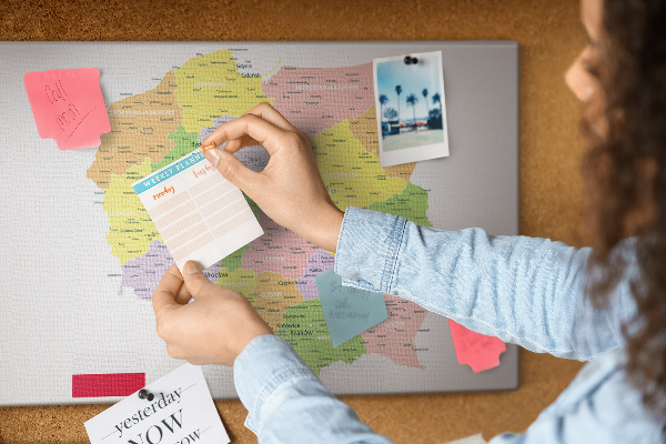 Cork display board Map of Poland