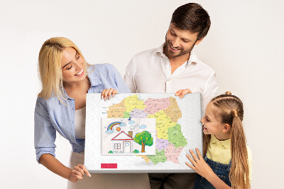 Cork display board Map of Poland