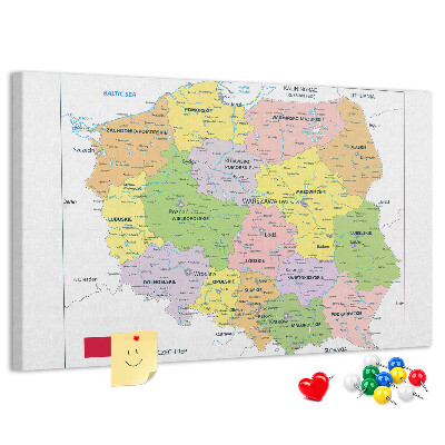 Cork memo board Map of Poland