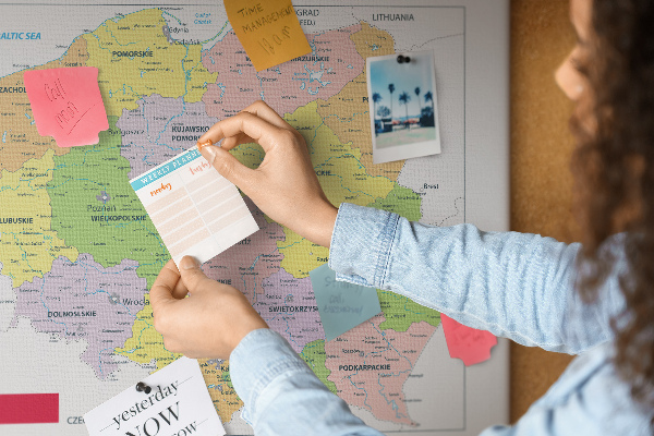 Cork memo board Map of Poland