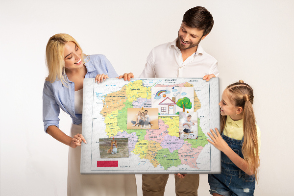 Cork memo board Map of Poland