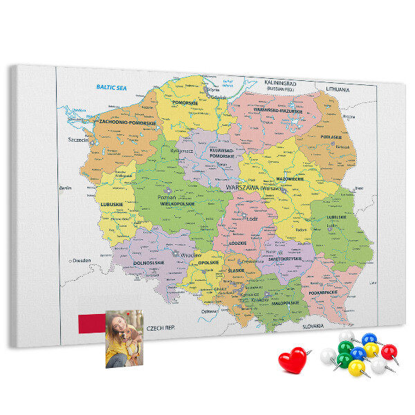 Cork memo board Map of Poland