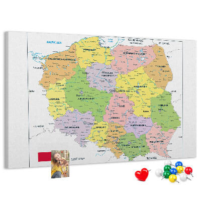 Cork memo board Map of Poland
