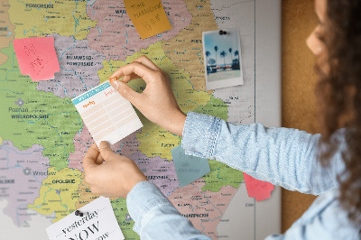 Cork memo board Map of Poland