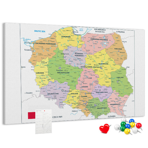 Cork memo board Map of Poland