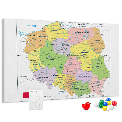 Cork memo board Map of Poland