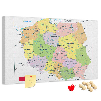 Cork memo board Map of Poland