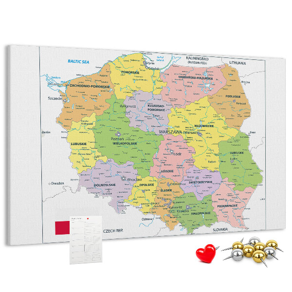 Cork memo board Map of Poland