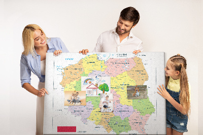 Cork memo board Map of Poland