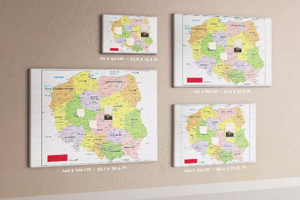 Cork memo board Map of Poland