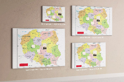 Cork memo board Map of Poland