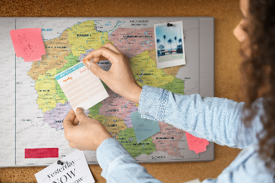 Cork memo board Map of Poland
