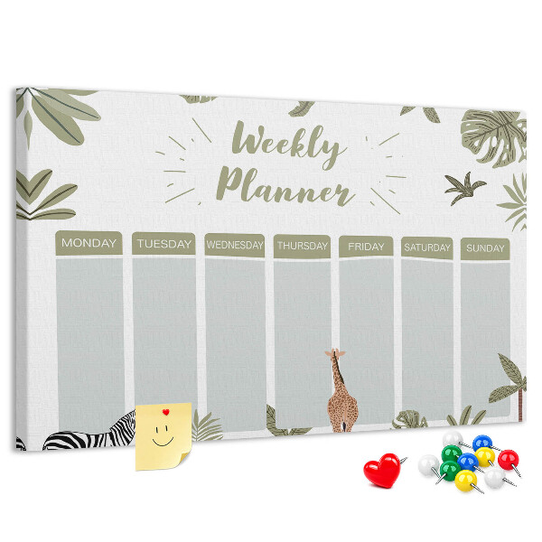 Cork board Safari weekly planner