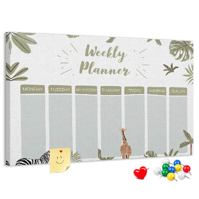 Cork board Safari weekly planner