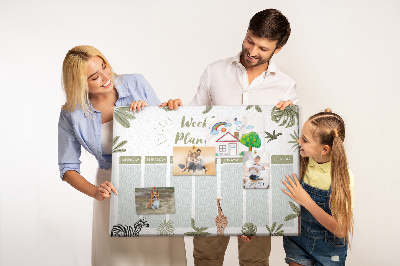 Cork board Safari weekly planner