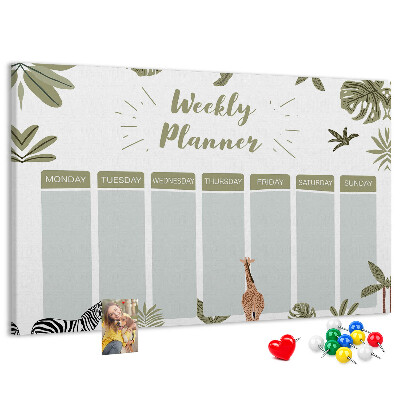 Cork board Safari weekly planner