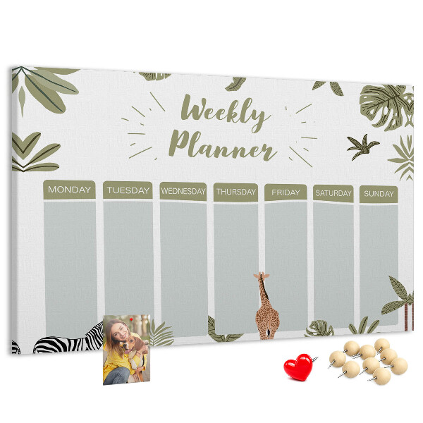 Cork board Safari weekly planner