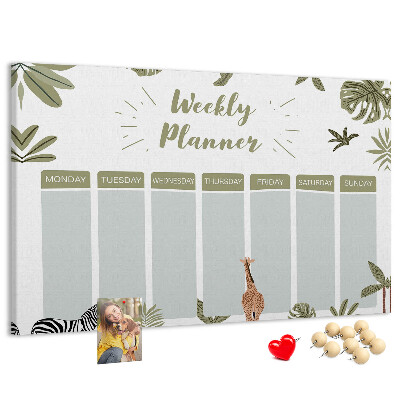 Cork board Safari weekly planner