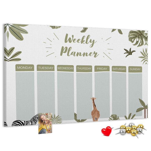 Cork board Safari weekly planner