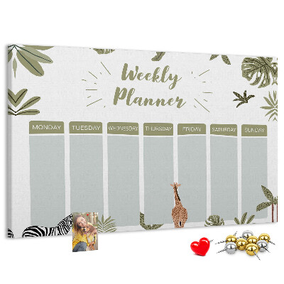 Cork board Safari weekly planner
