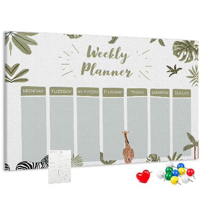 Cork board Safari weekly planner