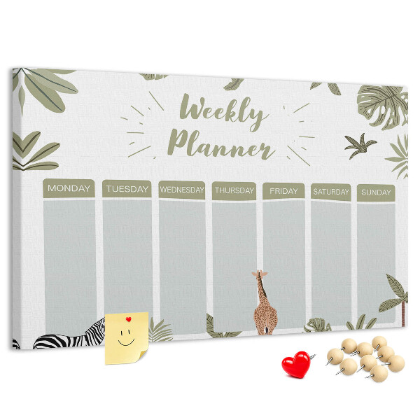 Cork board Safari weekly planner