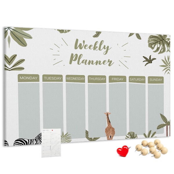 Cork board Safari weekly planner