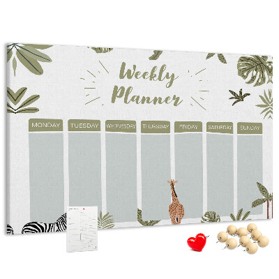 Cork board Safari weekly planner