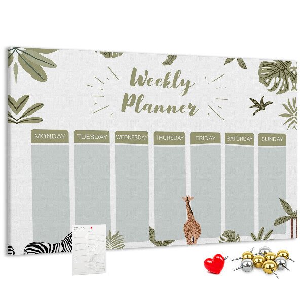 Cork board Safari weekly planner