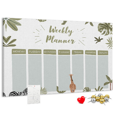 Cork board Safari weekly planner