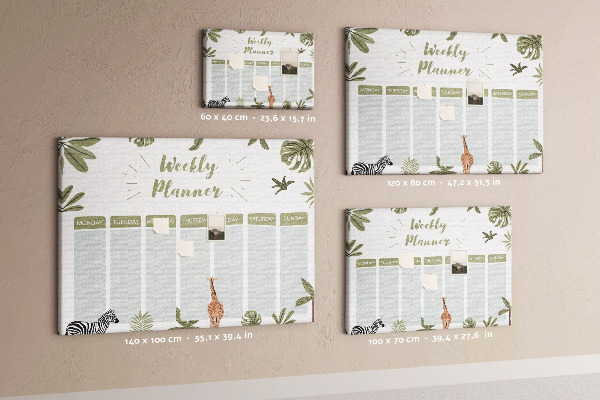 Cork board Safari weekly planner