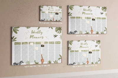 Cork board Safari weekly planner