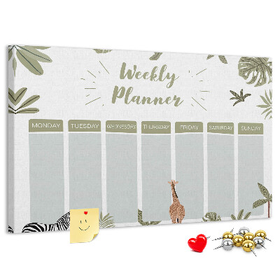 Cork board Safari weekly planner