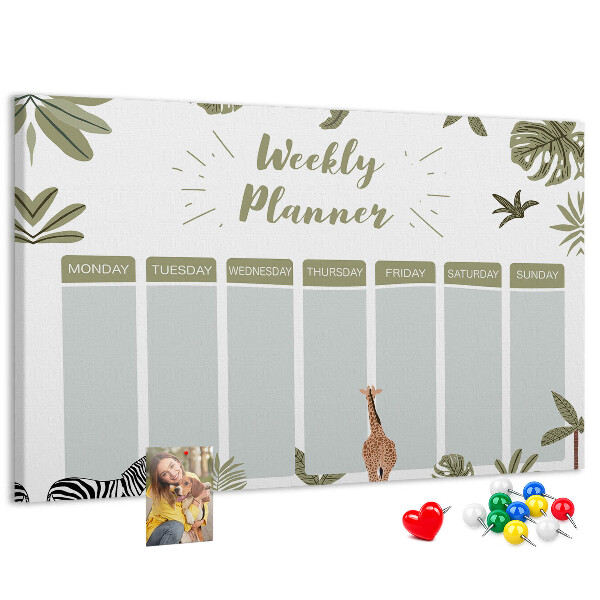Cork board Safari weekly planner