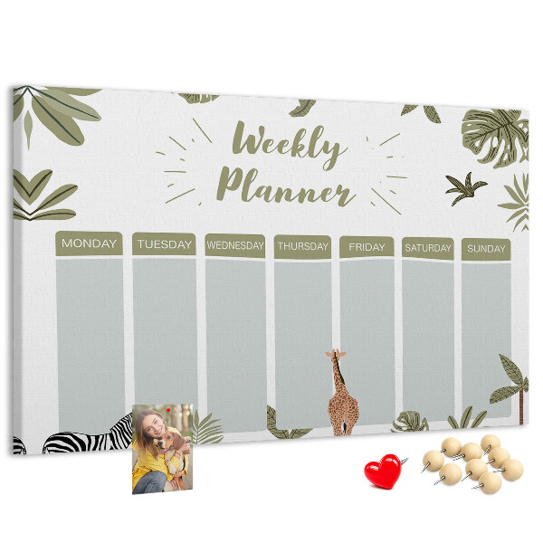 Cork board Safari weekly planner