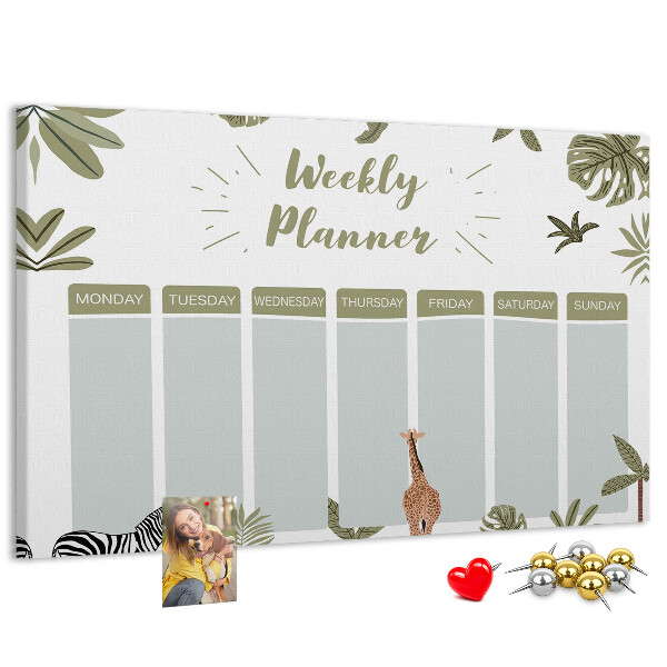 Cork board Safari weekly planner