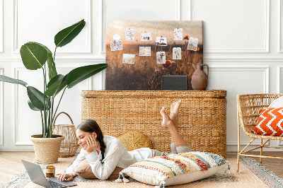 Cork display board Field sunrise