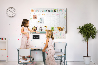Cork memo board Weekly planner animals