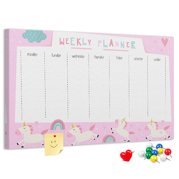 Cork board Weekly planner for kids